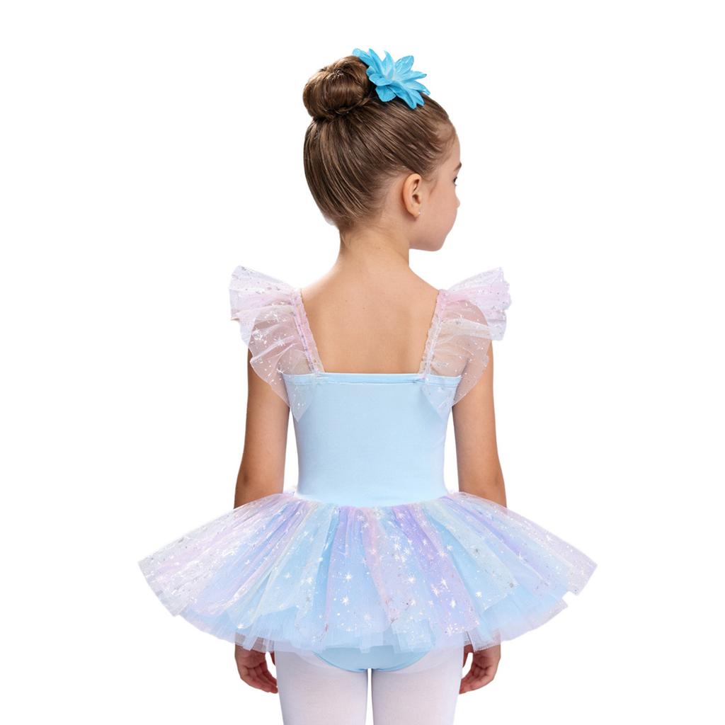 Kids Girls Ballet Dance Dress Sleeveless Embroidery Sequin Tulle Tutu Fairy Princess Dresses Figure Skating Gymnastics Dancewear