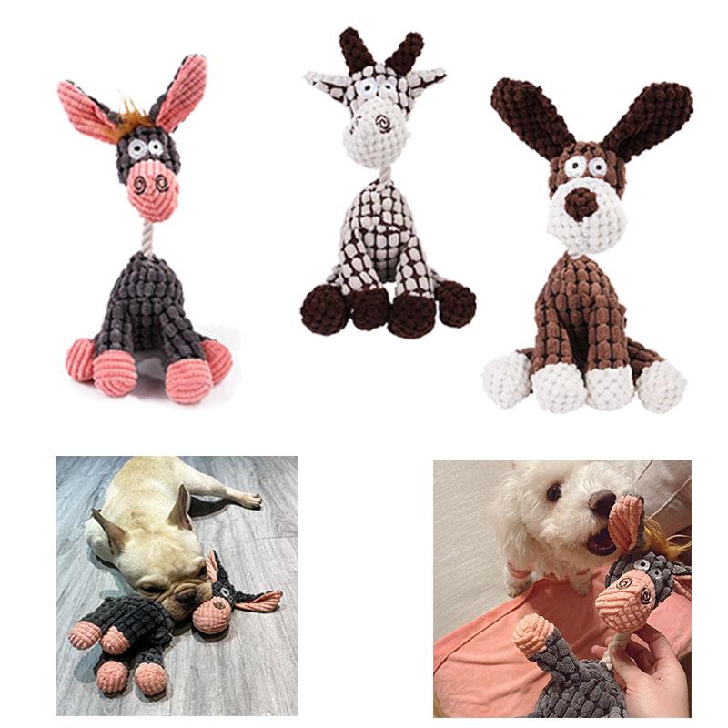 Pet Cartoon Animal Soundmaking Toys Pet Playmate Durable High Quality Canvas