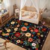 Crystal velvet carpetFloral  Area Rug Machine Washable Soft Print Boho Carpet Non Slip Doormat Low Pile Flower Area Rugs for