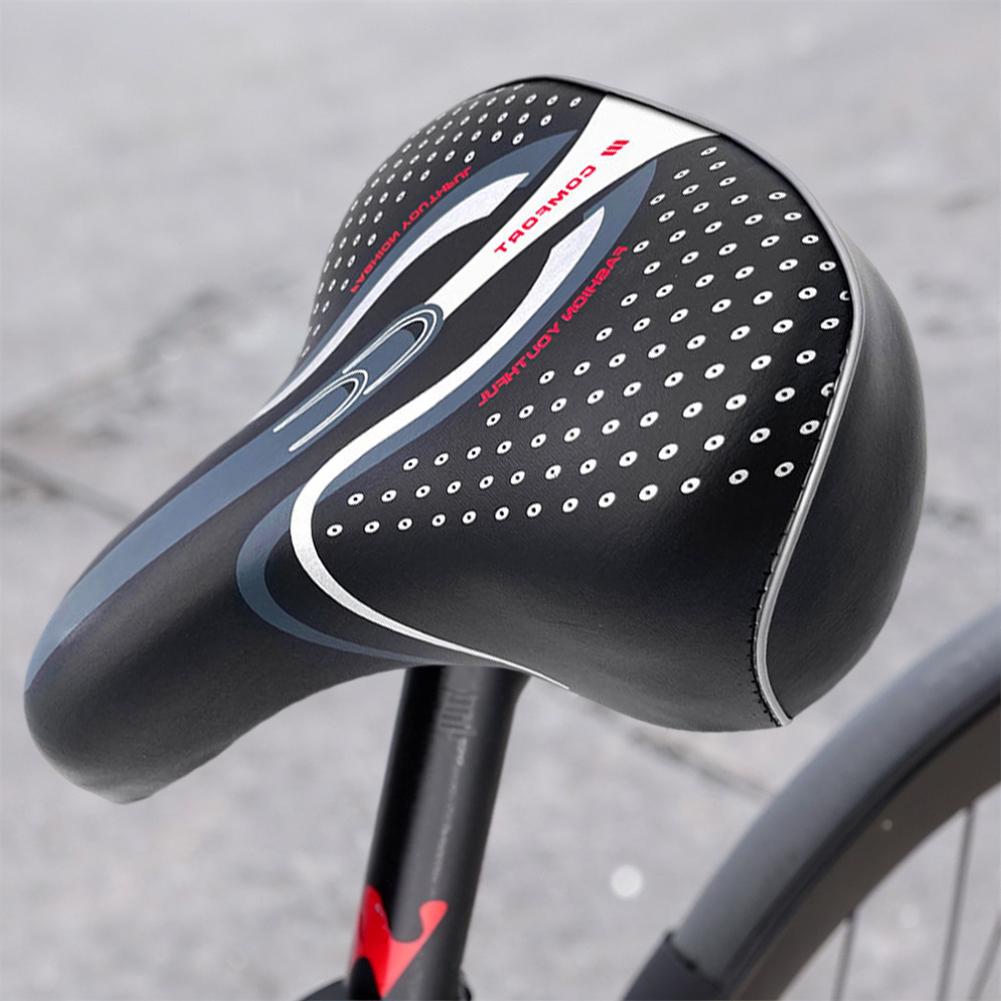 Extra Wide Bike Seat Saddles Comfort Electric Bike Suspension Shock Absorbing Soft Cycling Saddle Road Bike Painless Seat Cover