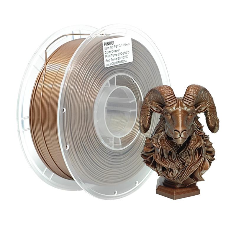 Best Quality 3d Printer Plastic Filament 1.75mm FDM 3d Printer Machine PETG Metallic Red Copper, Bronze, Gold, Silver Filament