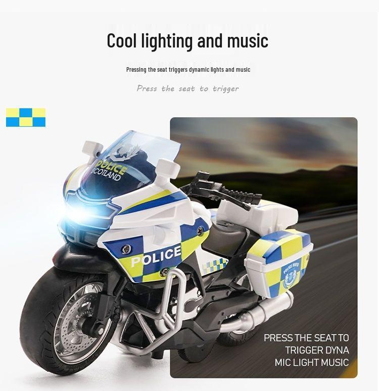 Toy Police Car & Motorcycle Set for Boys' Birthday