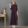 New Autumn and Winter Long Sweater Skirt Women's Loose Belly Cover with Long Sleeves Inside Skirt Knitted Dress