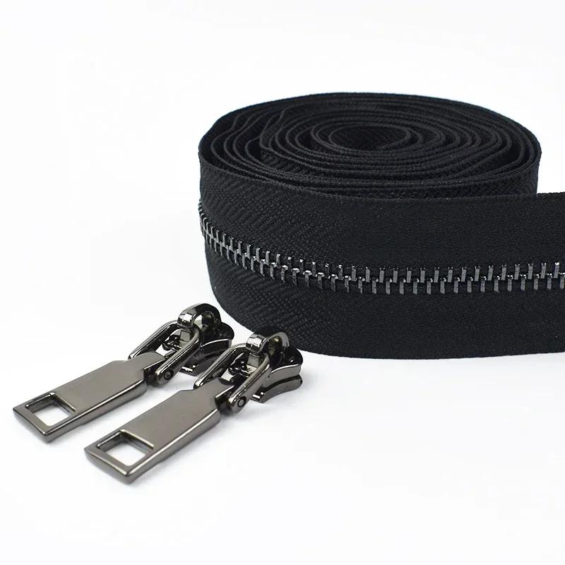 Meetee 2-10M 5# Metal/Nylon/Resin Zippers By Meter + Matching Zip Sliders Bag Clothes Zips Easy Repair Sewing Accessories
