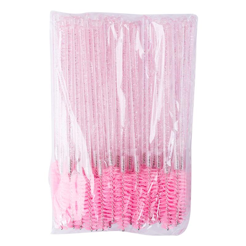 Einweg Kristallgriff Wimpernbürsten, Weiche Spiral-Mascara-Bürsten, Augenbrauenbürste, Wimpernverlängerungswerkzeug 50 Stück