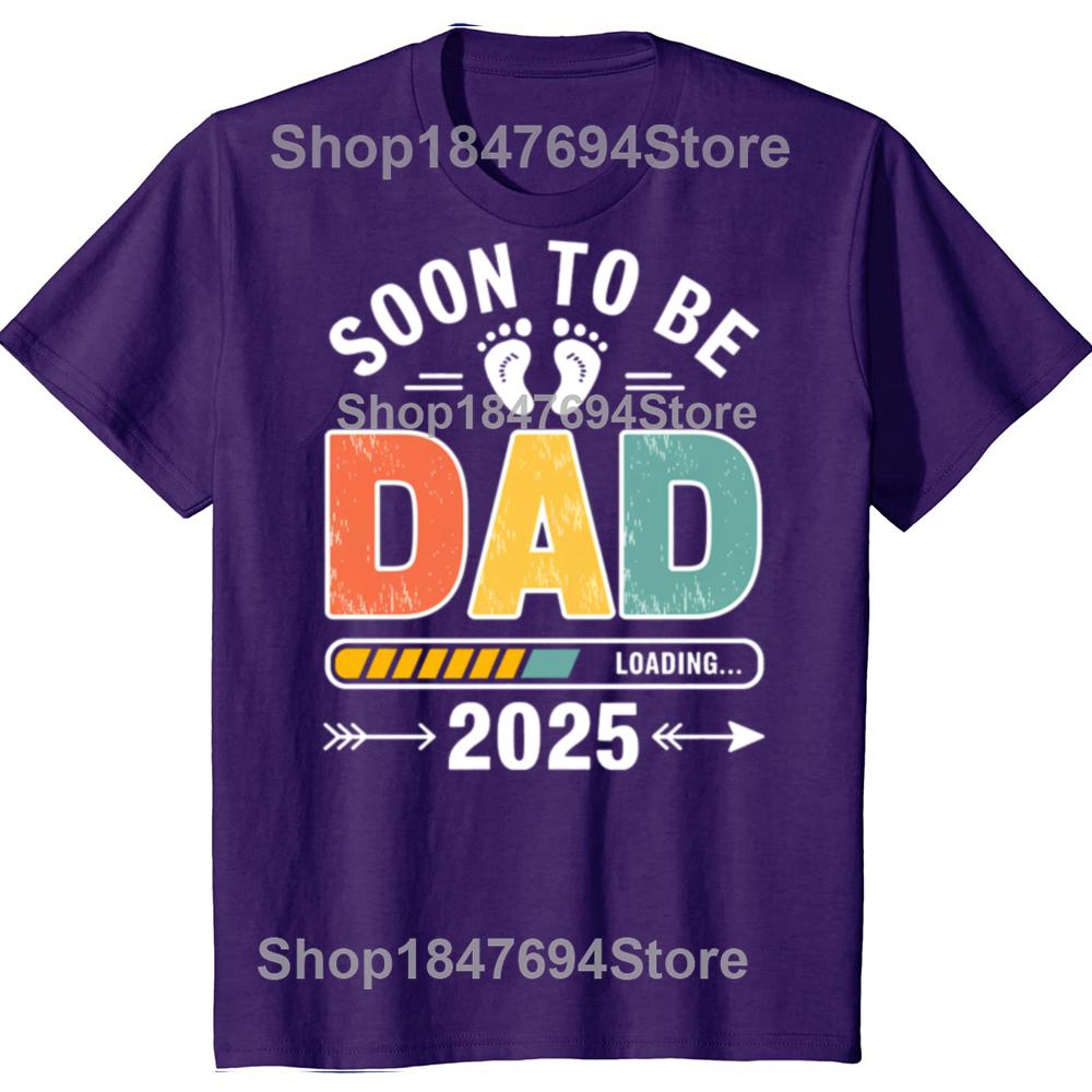 Blivande pappa Laddar 2025 Rolig Ny Pappa Design Bomulls T-shirts Herr Mode Casual T-shirt Lös Oversize Streetwear T-shirt