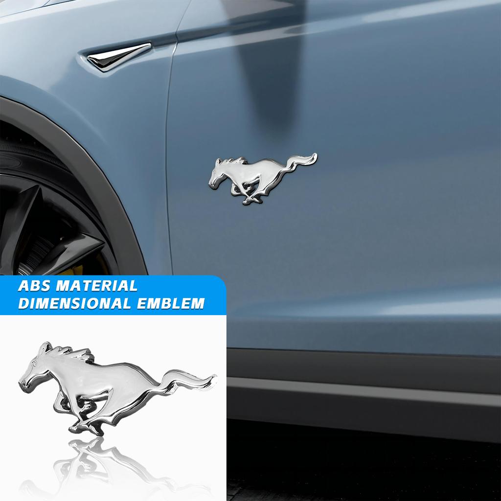 SKMP8 2PCS Car Body Emblem 3D Mustang Running Horse Sticker For Ford Focus 2 Fiesta Mondeo Edge Shelby GT EcoSport Ranger MK5 Transit