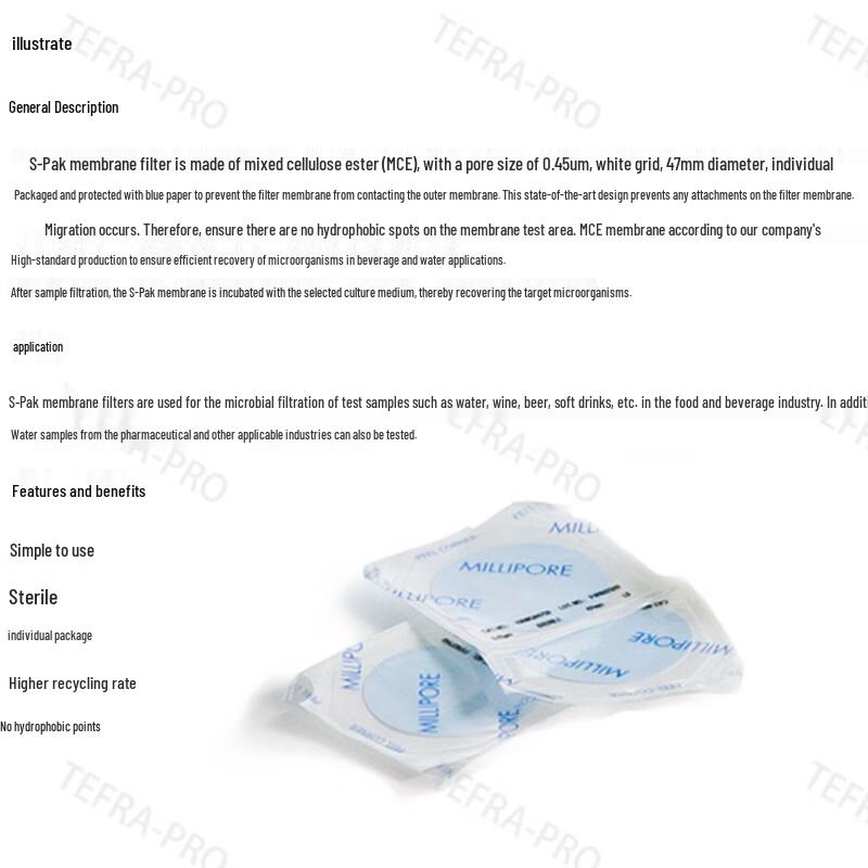 Merck Millipore Sterile MCE Water Quality Filter Membrane
