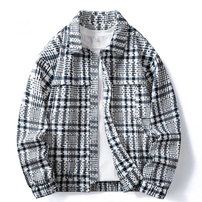 

Мужской клетчатый кардиган-жакет с лацканами, Осень 2025: Модный, универсальный и стильный XL королевский синий
