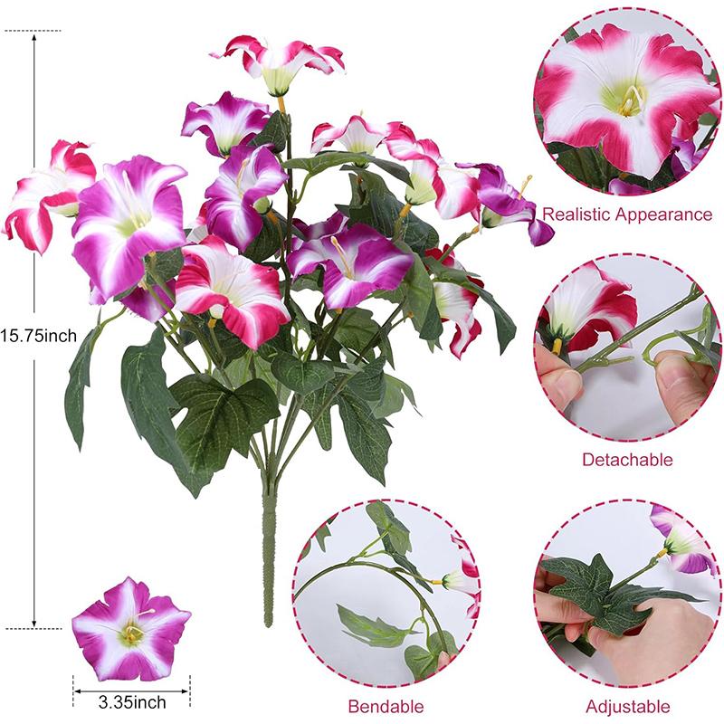 1/2Pcs Morning Glory Artificial Flowers UV-Resistant Silk Fake Flower for Home Room Decor Garden Wedding Decoration Outdoor