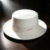 Large Size White French Big Head Circumference Felt Hat High-end Elegant Flat Hat Autumn and Winter New Wool Top Hat Women
