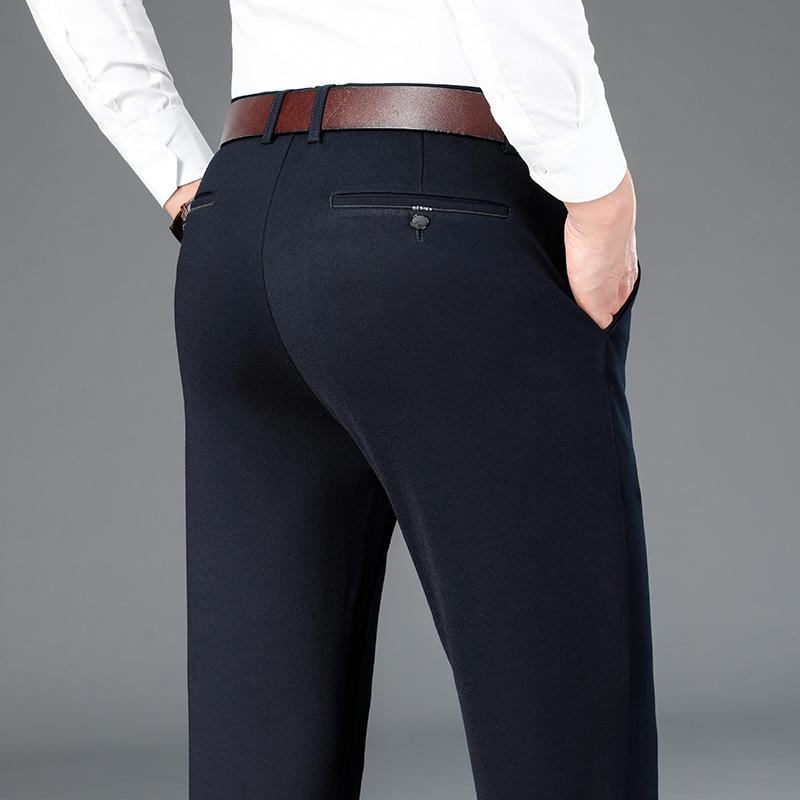 

Эластичные прямые брюки для мужчин, удобные трикотажные повседневные брюки с высокой талией, свободные драпированные брюки прямого кроя для мужчин 29