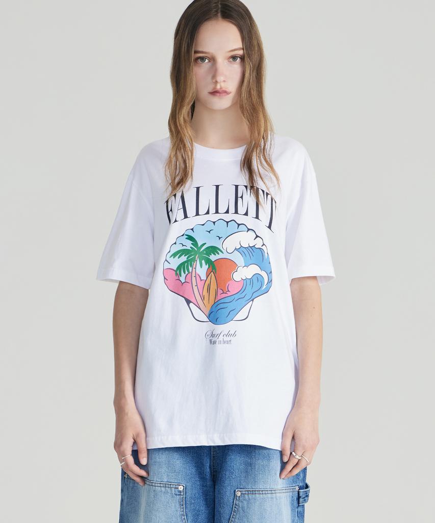 FALLETT Shell Beach Short Sleeve Tee White