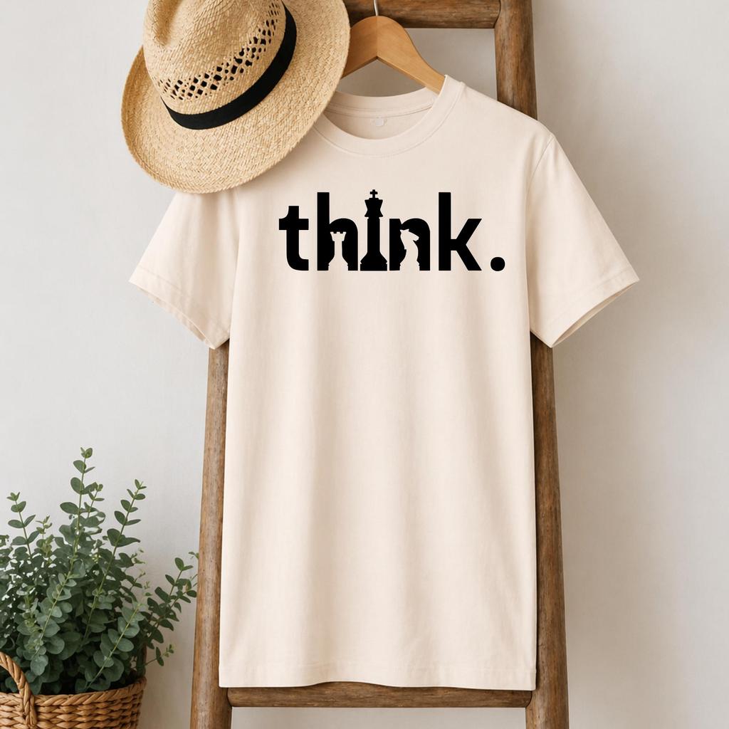 Think Chess Tshirt Funny Chess Player Gift Strategy Game Tshirt Summer Leisure Entertainunisext Venue Comfortable