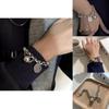 Good Luck Letter Geometric Alloy Bracelet For Women With Electroplating And Hip Hop Style For Travel Gift