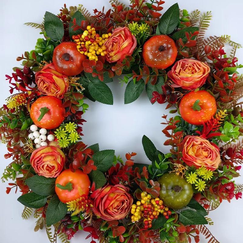 

Christmas Thanksgiving Day Wreath Ornament Front Door Wall Home Decoration 40*40cm