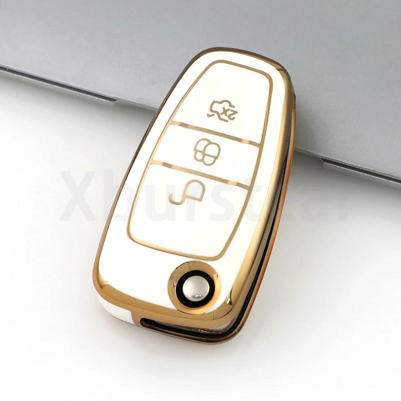 For Ford Ranger C-Max S-Max Focus Galaxy Mondeo Transit Tourneo Custom Shell Fob Holder Protector Tpu Car Remote Key Case Cover