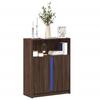 VidaXL Buffet with LED Brown Oak 77x34x100 Cm Engineered Wood, Storage Furniture, Kitchen Storage Furniture, Furniture 852151