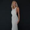 Womens Sleeveless Knit High-Waist Bodycon Midi Dress With T-Back Detail 2026 Casual Fit