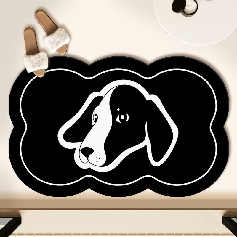 Small Fresh Black Technology Soft Diatom Mud Absorbent Mat Bathroom Non-slip Mat Bathroom Door Quick Dry Mat Bathroom
