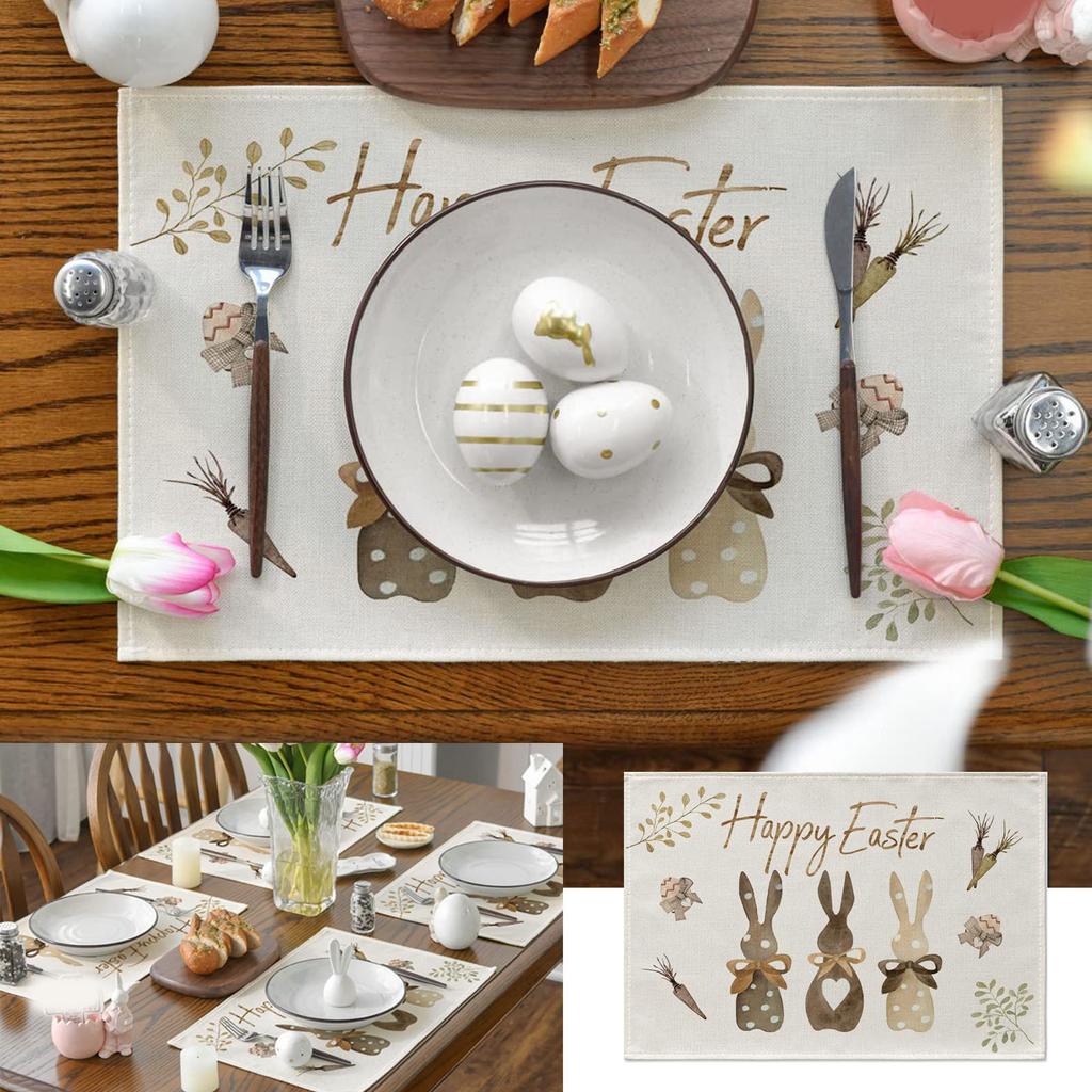 Easter’s Day Table Runner Merry Tablecloth  Holiday Table Decorations