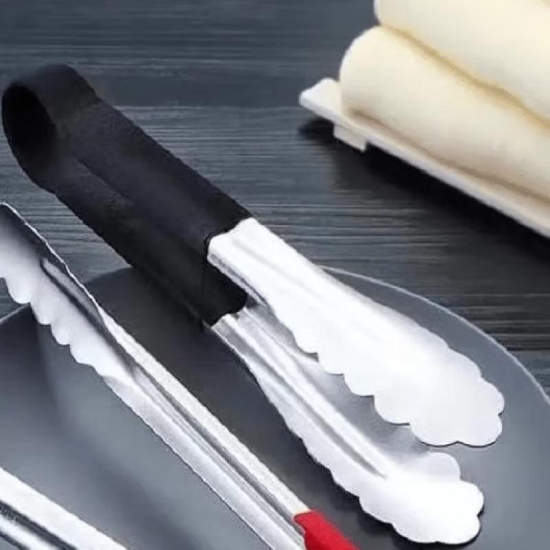 Set de Pinces Alimentaires Multifonctions Anti-brûlures en Acier Inoxydable