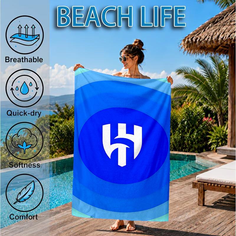 Blue Football Team Beach Towel, Microfiber Beach Towel, Perfect For Pool, Beach, Travel, Home Decor Beach Party Fan Gifts
