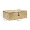 4-grid Woven Seagrass Desktop Organizer Box with Lid Divided Makeup Cosmetics Storage Basket for Home Office Wardrobe Shelf