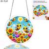 2D Flat - 1pc, 2D Flat Flower Interlude Group of Bees Frolicking Theme Design, 2D Flat Acrylic Sunlight Catcher Window Hanging Decoration, Suitable As