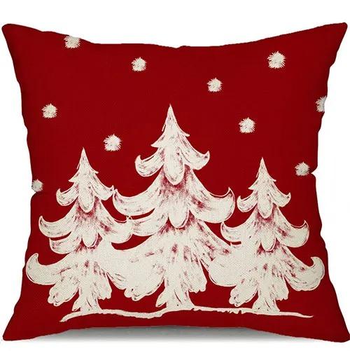 1 Piece of Merry Christmas Holiday Decoration Pillowcase Christmas Tree Snowman Pattern Sofa Cushion Suite Home Decoration Gift
