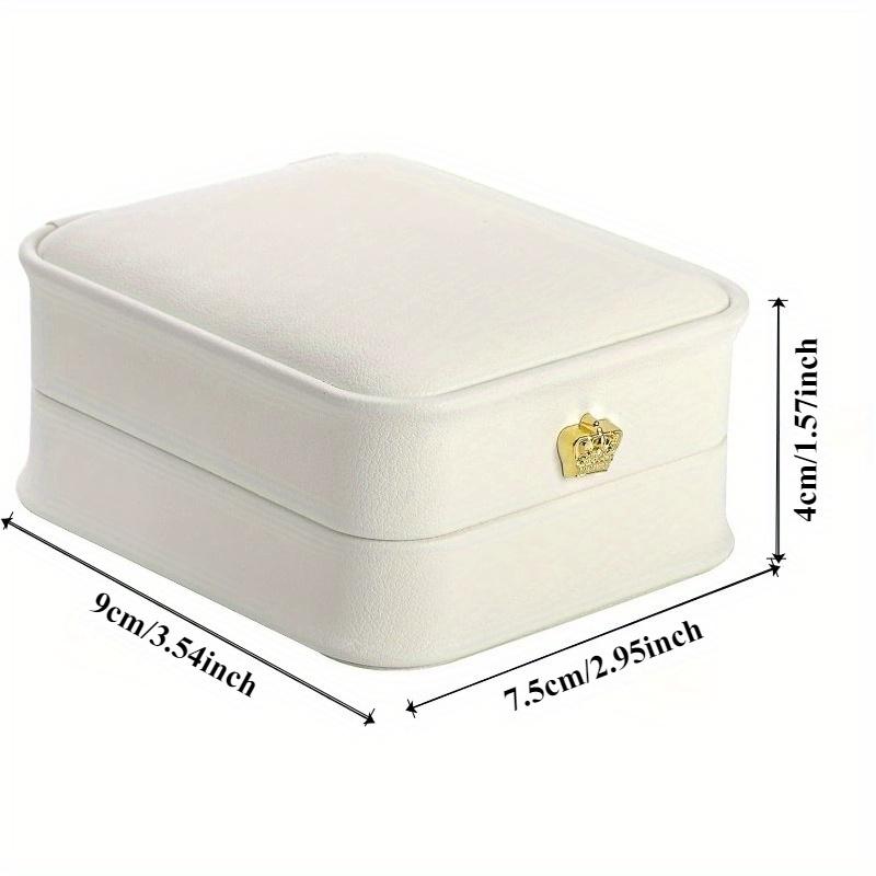 

White pendant necklace box, imitation leather jewelry gift box, necklace storage packaging box, artificial gemstone wedding gift box ·1pc