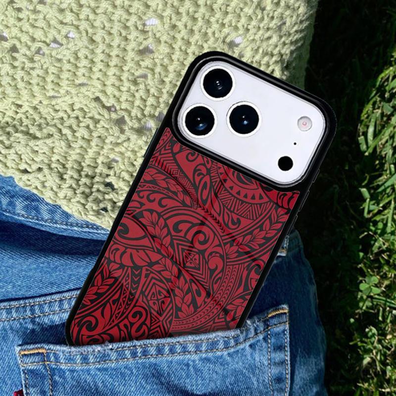 Maori Samoan Polynesian Tribal Soft Mobile Phone Case Compatible with IPhone 17 16 15 14 13 12 11Pro Max 17 Air Cover