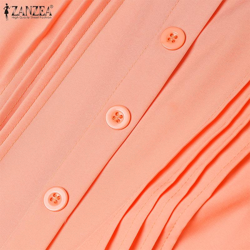 ZANZEA Women Casual Round Neck Summer Short Sleeve Dress