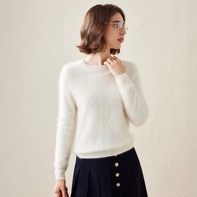 Komonboka Women's Round Neck Thick Cashmere Sweater