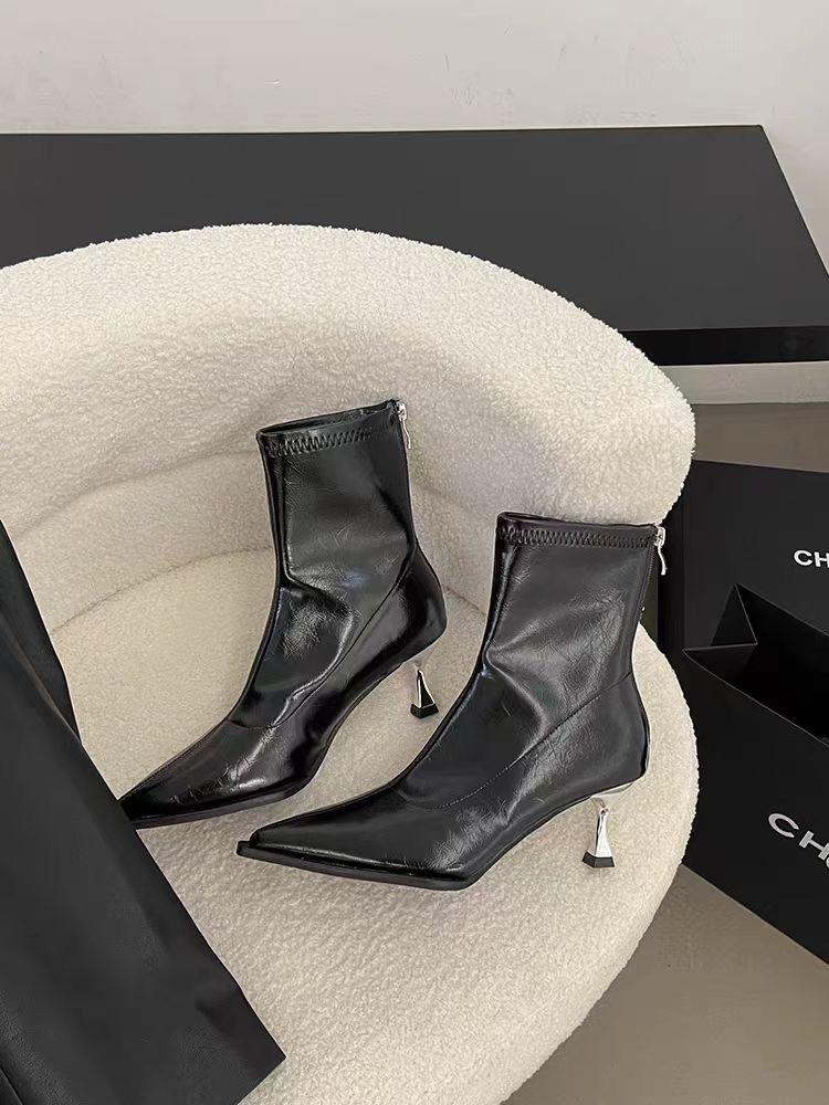 Fashion Aphixta Black Back Zipper Sexy Women Ankle Boots Spike Heel Pointed Toe Lady Footwear Shoes Women zapatos mujer 2025 tendencia
