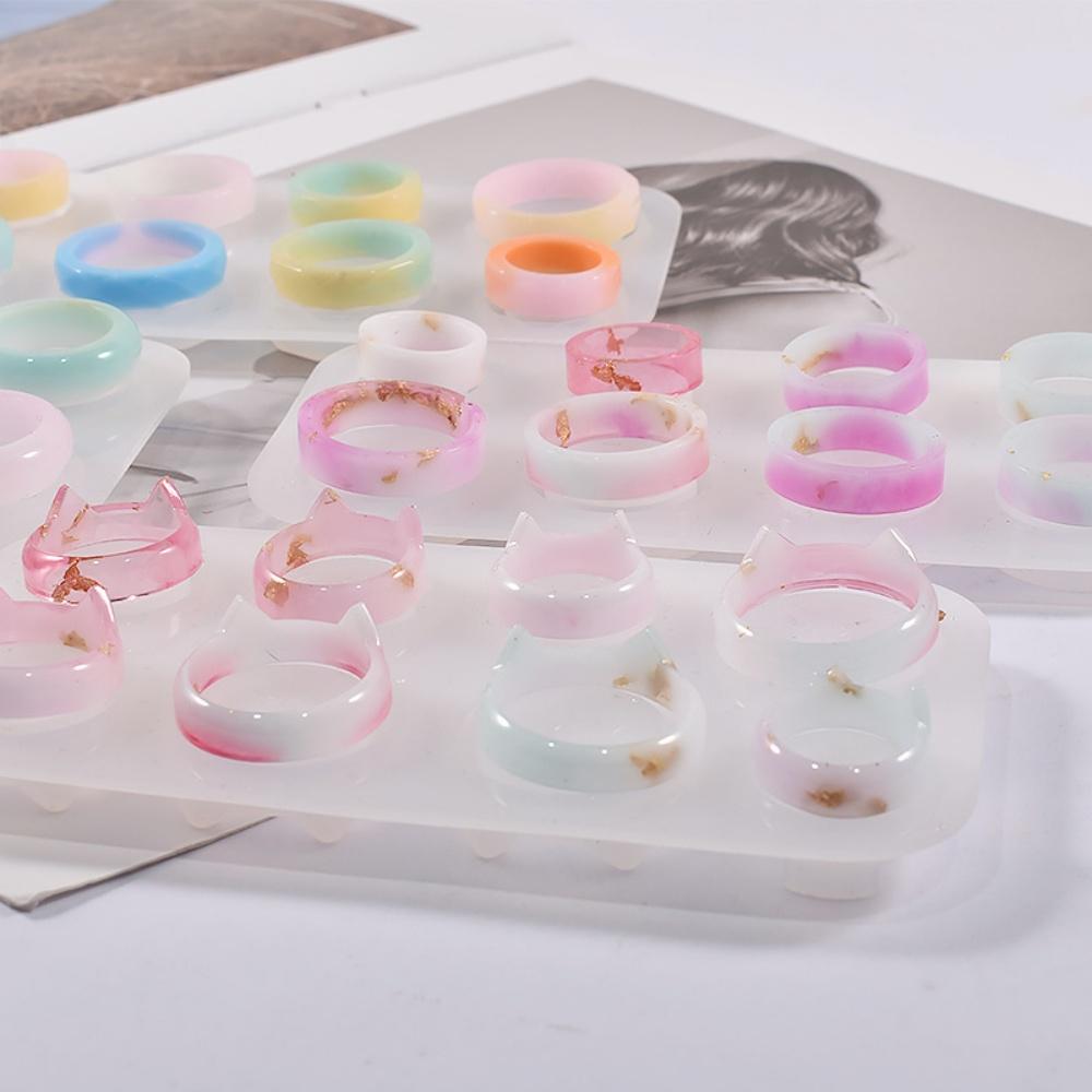 Mixed Size Rings Epoxy Resin Molds UV Silicone Casting Crafts Mould Rings Pendants For DIY Jewelry Making Findings Supplies