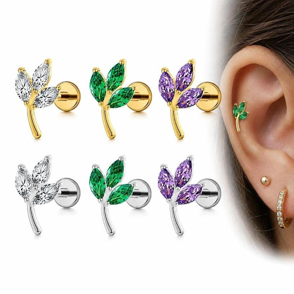 ASTM F136 Titanium Labret Stud Internally Threaded Lip Stud  Cartilage Helix Tragus Lip
