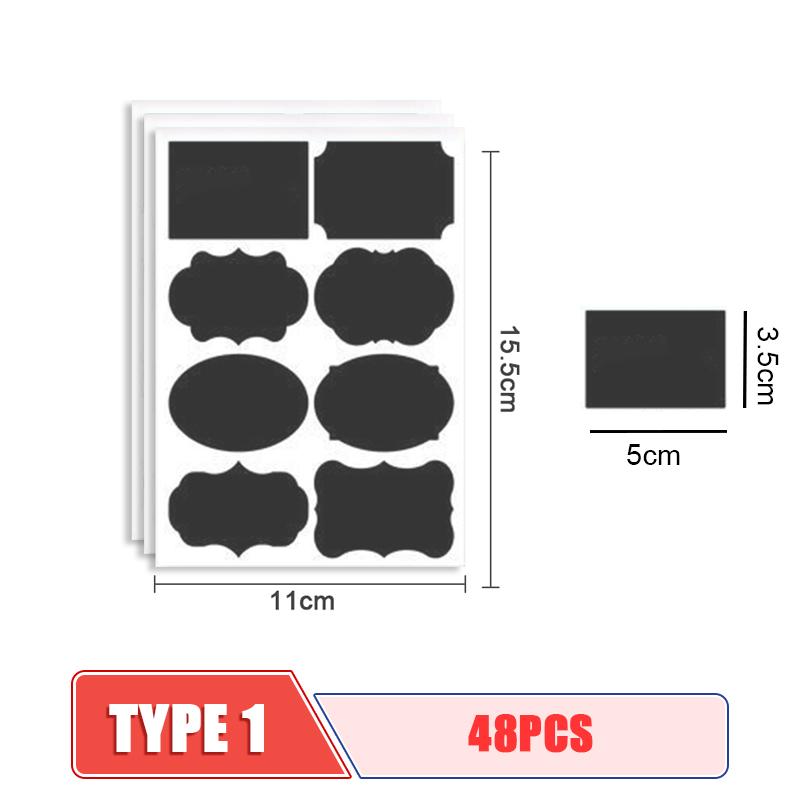 50pcs/sets Jars Labels Erasable Chalkboard Labels Waterproof Spice Sticker Craft Kitchen Blackboard Sticker Bottles Tag With Pen