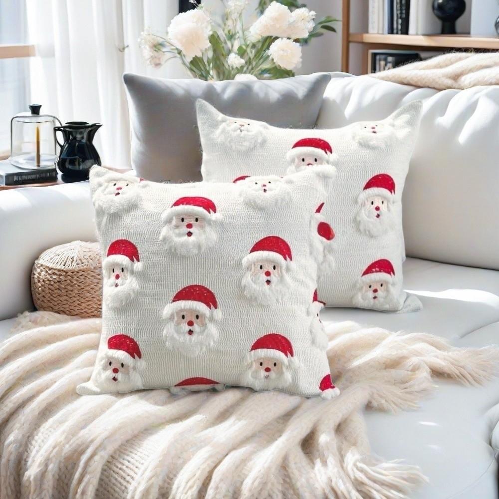 Reindeer Christmas Pillow Covers Plush Xmas Pillowslip Throw Cushion Case  Festive Holiday