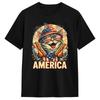 Retro Funny America Cat Hot Dog Lovers Patriotic Us Flag Tshirt Leisure T Shirts Short Sleeve Street Style Tshirt Summer Tops