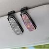 Crystal Sunglasses Clip Portable Sun Visor Mount Car Decoration Car Sunshade Glasses Case  Women