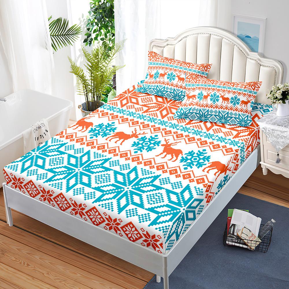 Blatt Dreiteilige Tagesdecke Kissenbezug Weihnachten Matratzenschutzhülle