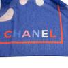 Excellent CHANEL COCO Mark Floral Print Large Pareo blue cotton Women G19 Used