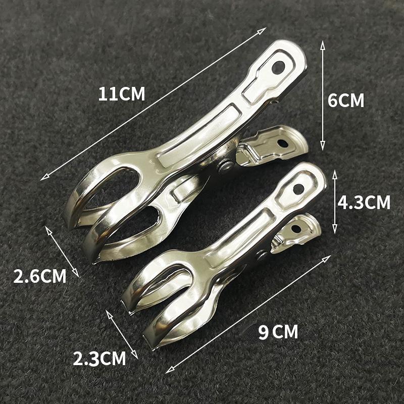 

6Pcs Clothes Clips Stainless Steel Opening Clip Hanger Retainer Beach Towel Clips Keep Your Towel Clothes From Blowing Away Windproof Clip 9cm-6pcs