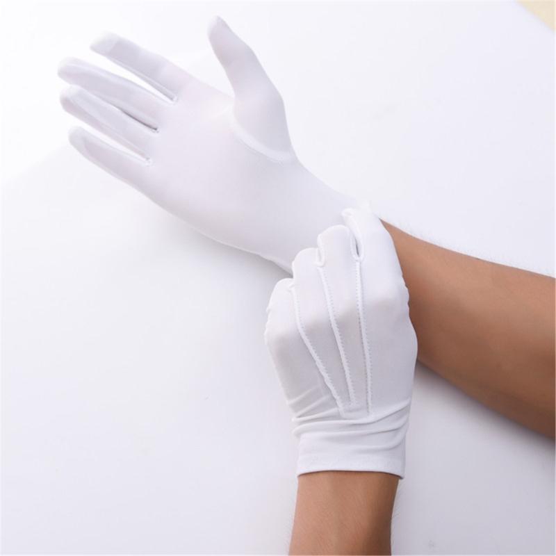 Stage White Gloves for Stage Perform Dancing Adult Size White Gloves Formal Gloves for Party Cosplay Policeman Pageant