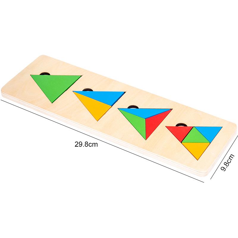 Wooden Puzzle Shape Matching Board Baby Montessori Early Education Toys Wooden Handgrip Board Educational Toys for Children TMZ