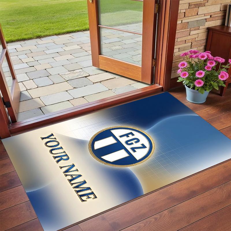 Crystal Velvet Rug Custom Name Text, Soft Non Slip Floor Mat Home DecorFC Zürich