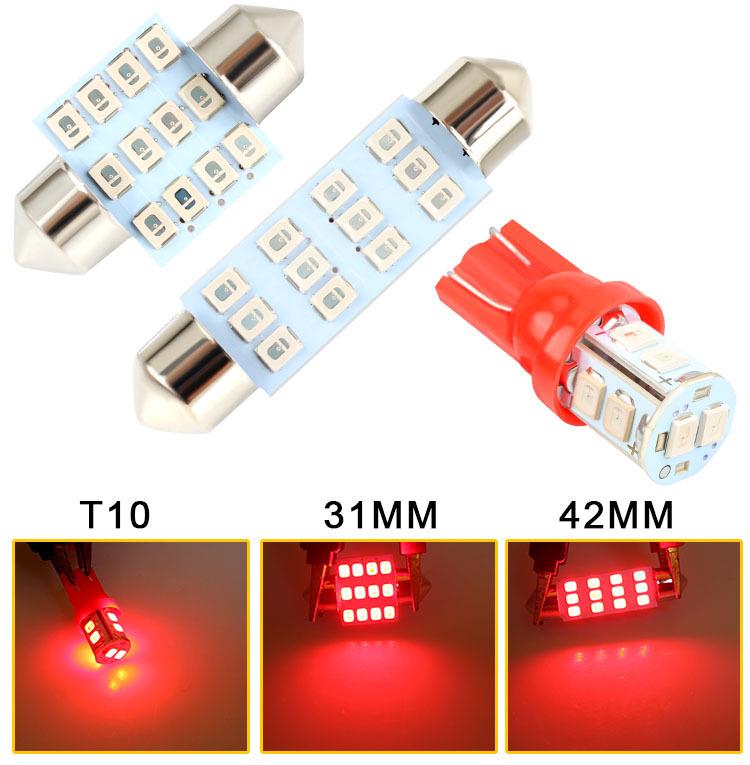 LED Car Light Set: 24PCS T10 Parking, Double-Ended Reading, License Plate, Interior Door Lights.
