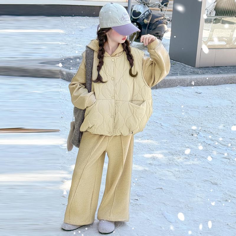 

Girls 3-Piece Fleece-Lined Winter Vest Set 2025 120 cm