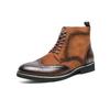 Plus Size Men's Autumn/Winter Leather Chelsea Boots - British Style High-Top Fashion